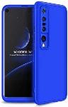 Xiaomi Mi 10 Kılıf 3 Parçalı 360 Tam Korumalı Rubber AYS Kapak  - Mavi
