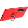 Xiaomi Mi 10 Kılıf Renkli Silikon Yüzüklü Standlı Auto Focus Ravel Kapak - Kırmızı
