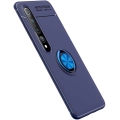 Xiaomi Mi 10 Kılıf Renkli Silikon Yüzüklü Standlı Auto Focus Ravel Kapak - Mavi