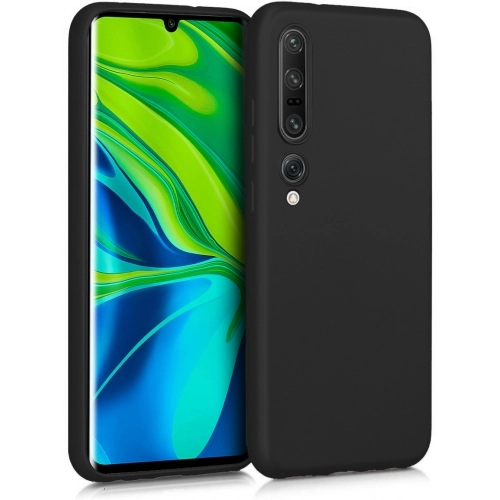 Xiaomi Mi 10 Kılıf İnce Soft Mat Renkli Esnek Silikon Kapak - Siyah