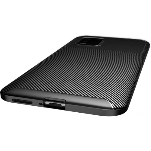 Xiaomi Mi 10 Lite Kılıf Silikon Parmak İzi Bırakmayan Karbon Soft Negro Kapak - Siyah