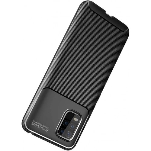 Xiaomi Mi 10 Lite Kılıf Silikon Parmak İzi Bırakmayan Karbon Soft Negro Kapak - Siyah