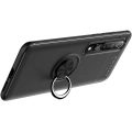Xiaomi Mi 10 Pro Kılıf Renkli Silikon Yüzüklü Standlı Auto Focus Ravel Kapak - Siyah