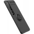 Xiaomi Mi 10 Pro Kılıf Renkli Silikon Yüzüklü Standlı Auto Focus Ravel Kapak - Siyah