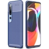 Xiaomi Mi 10 Pro Kılıf Silikon Parmak İzi Bırakmayan Karbon Soft Negro Kapak - Lacivert