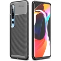 Xiaomi Mi 10 Pro Kılıf Silikon Parmak İzi Bırakmayan Karbon Soft Negro Kapak - Siyah