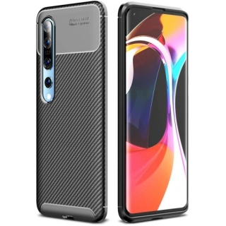 Xiaomi Mi 10 Pro Kılıf Silikon Parmak İzi Bırakmayan Karbon Soft Negro Kapak - Siyah