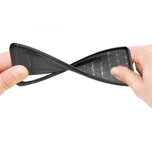 Xiaomi Mi 10 Pro Kılıf Deri Görünümlü Lüks Parmak İzi Bırakmaz Niss Silikon Kapak - Siyah