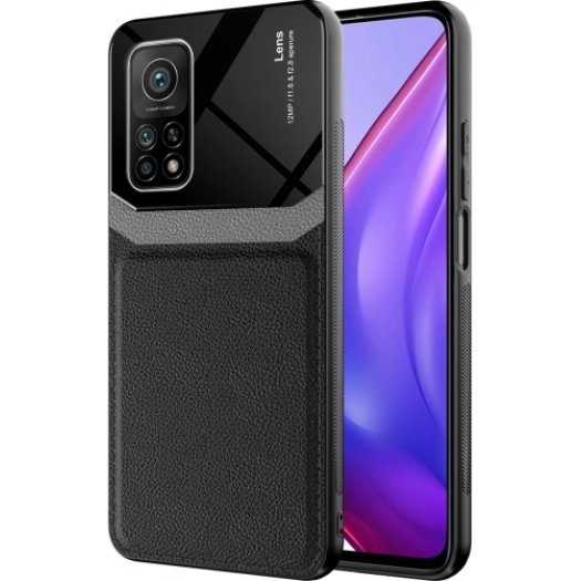 Xiaomi Mi 10T Kılıf Deri Görünümlü Emiks Kapak - Siyah