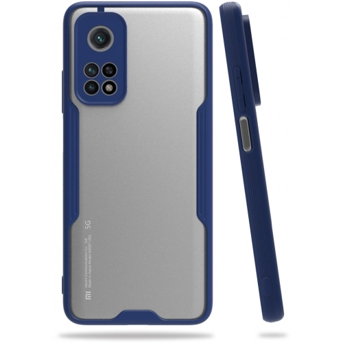 Xiaomi Mi 10T Kılıf Renkli Silikon Kamera Lens Korumalı Şeffaf Parfe Kapak - Lacivert