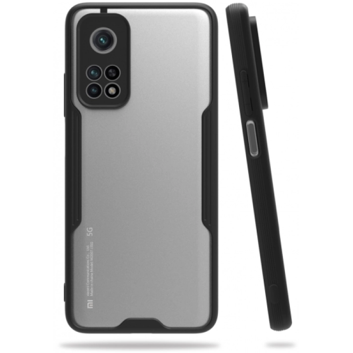 Xiaomi Mi 10T Kılıf Renkli Silikon Kamera Lens Korumalı Şeffaf Parfe Kapak - Siyah