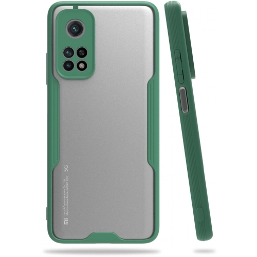 Xiaomi Mi 10T Kılıf Renkli Silikon Kamera Lens Korumalı Şeffaf Parfe Kapak - Yeşil