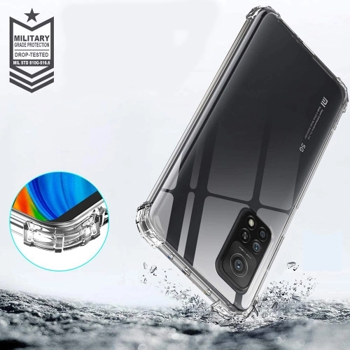 Xiaomi Mi 10T Pro Kılıf Silikon Köşe Korumalı Airbag Darbe Emici Kapak - Şeffaf