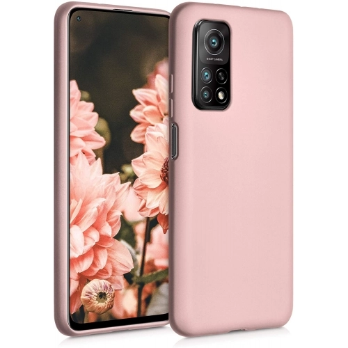 Xiaomi Mi 10T Pro Kılıf İnce Soft Mat Renkli Esnek Silikon Kapak - Rose Gold