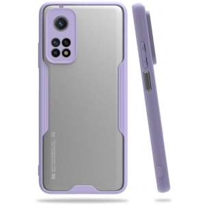 Xiaomi Mi 10T Pro Kılıf Renkli Silikon Kamera Lens Korumalı Şeffaf Parfe Kapak - Lila