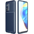 Xiaomi Mi 10T Pro Kılıf Silikon Parmak İzi Bırakmayan Karbon Soft Negro Kapak - Lacivert