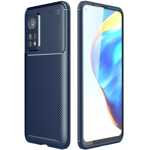 Xiaomi Mi 10T Pro Kılıf Silikon Parmak İzi Bırakmayan Karbon Soft Negro Kapak - Lacivert