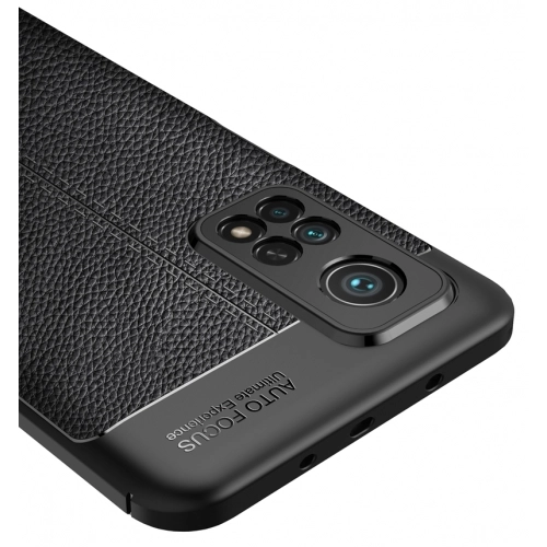 Xiaomi Mi 10T Pro Kılıf Deri Görünümlü Lüks Parmak İzi Bırakmaz Niss Silikon Kapak - Siyah