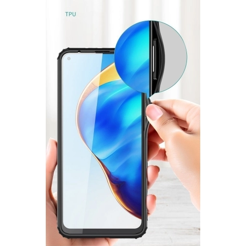 Xiaomi Mi 10T Pro Kılıf Volks Serisi Kenarları Silikon Arkası Şeffaf Sert Kapak - Kırmızı