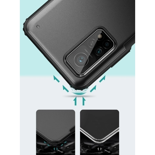 Xiaomi Mi 10T Pro Kılıf Volks Serisi Kenarları Silikon Arkası Şeffaf Sert Kapak - Lacivert