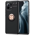 Xiaomi Mi 11 Kılıf Renkli Silikon Yüzüklü Standlı Auto Focus Ravel Kapak - Rose Gold
