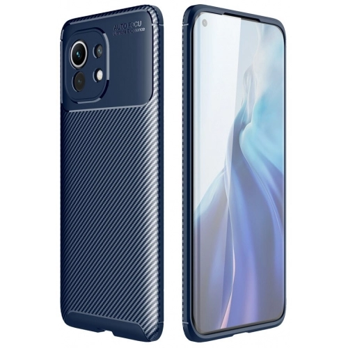 Xiaomi Mi 11 Kılıf Silikon Parmak İzi Bırakmayan Karbon Soft Negro Kapak - Lacivert