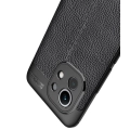 Xiaomi Mi 11 Kılıf Deri Görünümlü Lüks Parmak İzi Bırakmaz Niss Silikon Kapak - Siyah