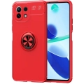 Xiaomi Mi 11 Lite Kılıf Renkli Silikon Yüzüklü Standlı Auto Focus Ravel Kapak - Kırmızı