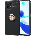 Xiaomi Mi 11 Lite Kılıf Renkli Silikon Yüzüklü Standlı Auto Focus Ravel Kapak - Rose Gold