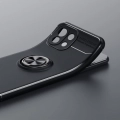 Xiaomi Mi 11 Lite Kılıf Renkli Silikon Yüzüklü Standlı Auto Focus Ravel Kapak - Siyah