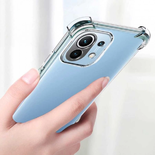 Xiaomi Mi 11 Lite Kılıf Silikon Köşe Korumalı Airbag Darbe Emici Kapak - Şeffaf