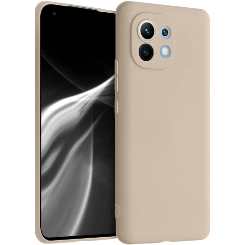 Xiaomi Mi 11 Lite Kılıf İnce Soft Mat Renkli Esnek Silikon Kapak - Gold