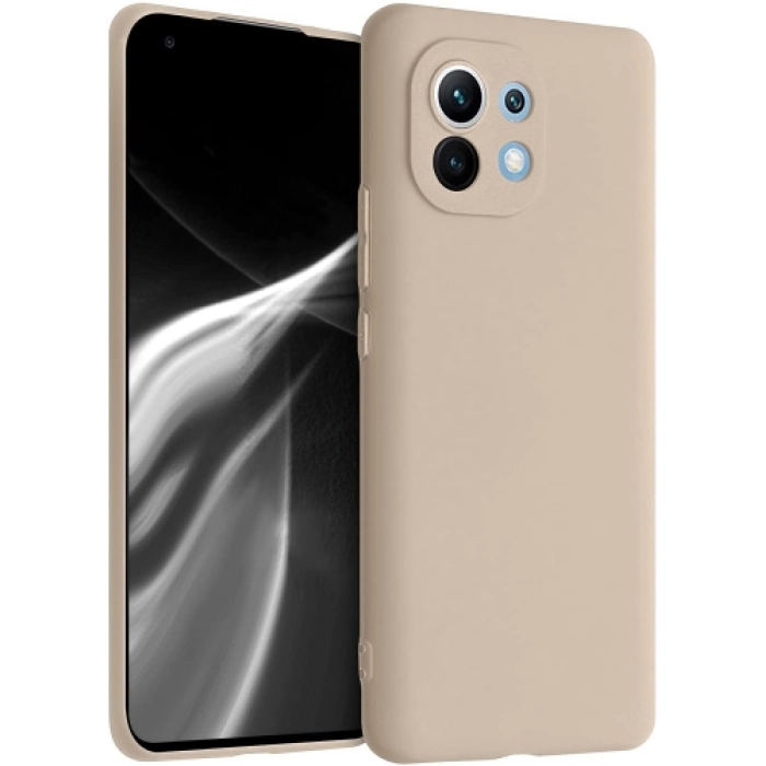 Xiaomi Mi 11 Lite Kılıf İnce Soft Mat Renkli Esnek Silikon Kapak - Gold