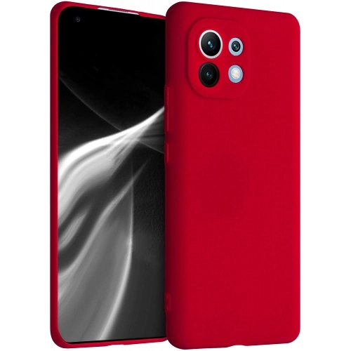 Xiaomi Mi 11 Lite Kılıf İnce Soft Mat Renkli Esnek Silikon Kapak - Kırmızı