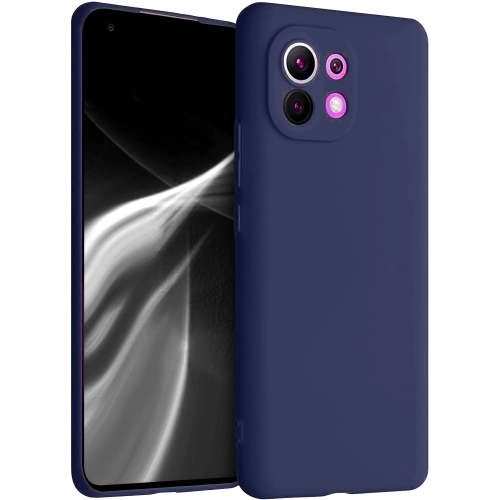 Xiaomi Mi 11 Lite Kılıf İnce Soft Mat Renkli Esnek Silikon Kapak - Lacivert