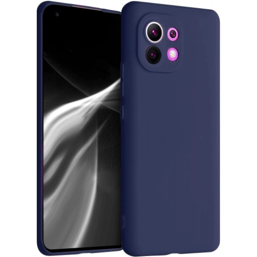 Xiaomi Mi 11 Lite Kılıf İnce Soft Mat Renkli Esnek Silikon Kapak - Lacivert