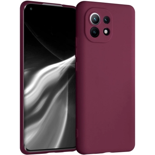 Xiaomi Mi 11 Lite Kılıf İnce Soft Mat Renkli Esnek Silikon Kapak - Mürdüm