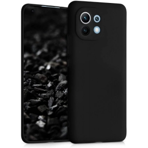Xiaomi Mi 11 Lite Kılıf İnce Soft Mat Renkli Esnek Silikon Kapak - Siyah