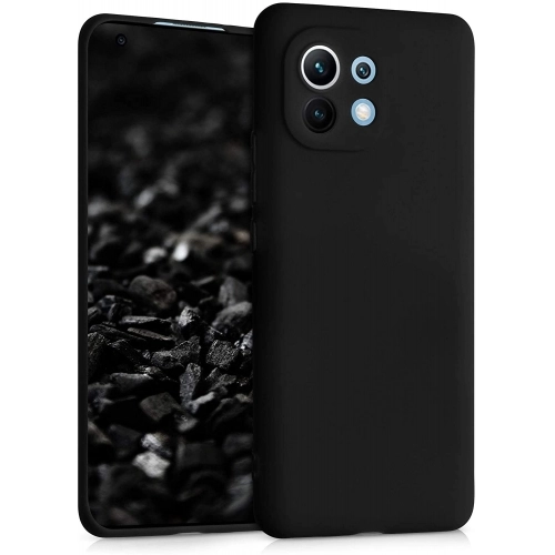 Xiaomi Mi 11 Lite Kılıf İnce Soft Mat Renkli Esnek Silikon Kapak - Siyah