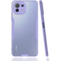 Xiaomi Mi 11 Lite Kılıf Renkli Silikon Kamera Lens Korumalı Şeffaf Parfe Kapak - Lila