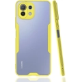 Xiaomi Mi 11 Lite Kılıf Renkli Silikon Kamera Lens Korumalı Şeffaf Parfe Kapak - Sarı