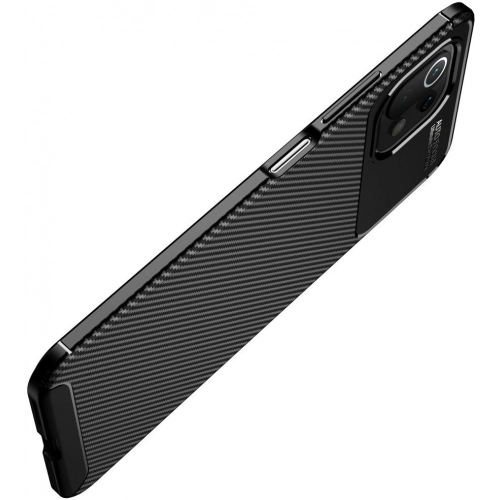 Xiaomi Mi 11 Lite Kılıf Silikon Parmak İzi Bırakmayan Karbon Soft Negro Kapak - Lacivert