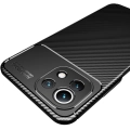 Xiaomi Mi 11 Lite Kılıf Silikon Parmak İzi Bırakmayan Karbon Soft Negro Kapak - Siyah