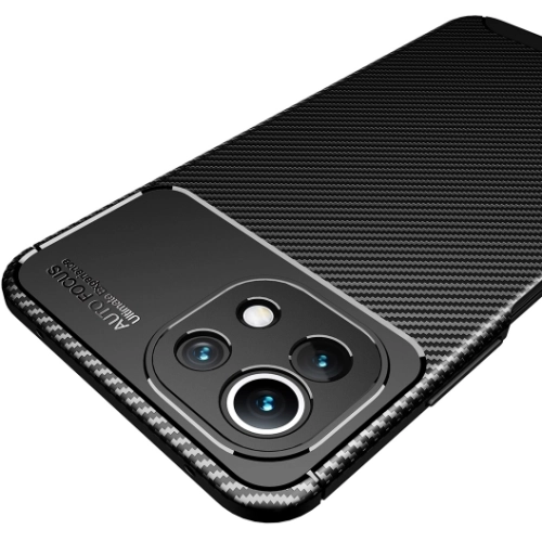 Xiaomi Mi 11 Lite Kılıf Silikon Parmak İzi Bırakmayan Karbon Soft Negro Kapak - Siyah