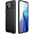 Xiaomi Mi 11 Lite Kılıf Silikon Parmak İzi Bırakmayan Karbon Soft Negro Kapak - Siyah