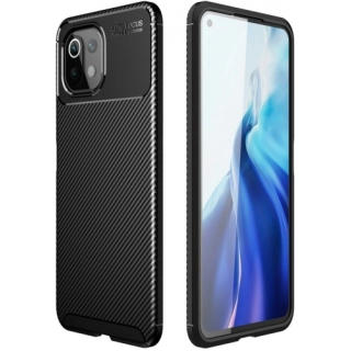 Xiaomi Mi 11 Lite Kılıf Silikon Parmak İzi Bırakmayan Karbon Soft Negro Kapak - Siyah