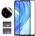 Xiaomi Mi 11 Lite Kırılmaz Cam Tam Kapatan Kenarları Kırılmaya Dayanıklı Cam Ekran Koruyucu - Siyah