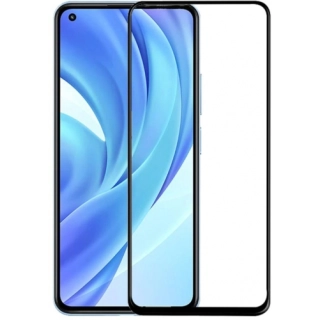 Xiaomi Mi 11 Lite Kırılmaz Cam Tam Kapatan Kenarları Kırılmaya Dayanıklı Cam Ekran Koruyucu - Siyah