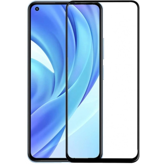 Xiaomi Mi 11 Lite Kırılmaz Cam Tam Kapatan Kenarları Kırılmaya Dayanıklı Cam Ekran Koruyucu - Siyah