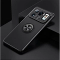 Xiaomi Mi 11 Ultra Kılıf Renkli Silikon Yüzüklü Standlı Auto Focus Ravel Kapak - Siyah